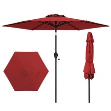 7.5 ft Patio Umbrella Outdoor Heavy Duty Market Umbrella w/ Push Button Tilt