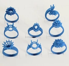 Lot Of 8 Wax  Pronged Rings. Wax Patterns For Lost Wax Casting 25-111