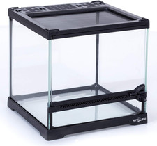 REPTIZOO Mini Reptile Glass Terrarium Tank 8"X8"X8", Front Opening Door Full Vie