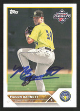 Mason Barnett Signed 2023 Topps Pro Debut Card #PD-112 Kansas City Royals 2