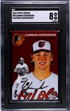 SGC 8--- 2023 Gunnar Henderson Rookie -Topps Chrome Platinum Anniversary #50