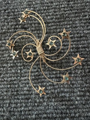 Vintage 1/20 12K GF Spinning Star Comet Rhinestone Pin Pat Pending