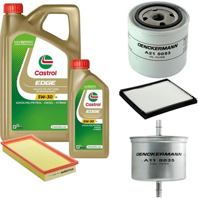 Inspektionspaket Castrol EDGE Titanium 5W-30 LL 6L für Volvo V40 Kombi 1.8