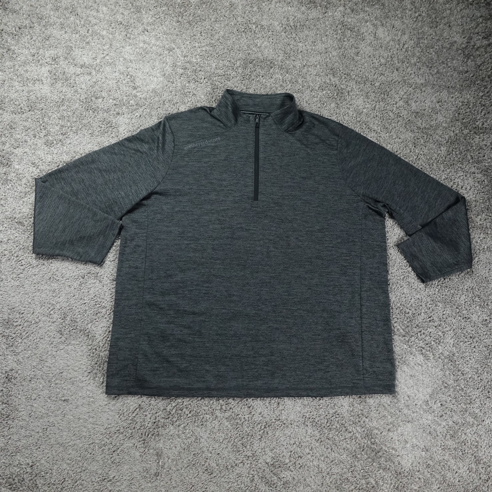 Vineyard Vines 1/4 Zip Pullover Mens 2XLT Tall Heather Gray Performance Stankaty