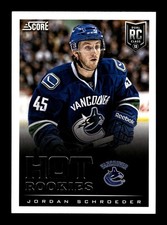 600. 2013-14 score . #637 Jordan Schroeder . RC ROOKIE panini . STOCK PHOTO .PWE