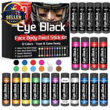 Eye Black Stick 20 Pack, 12 Colors for Football, Baseball  Softball