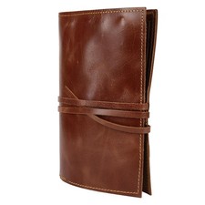 Leather Pencil Case Roll Up - Pen Pouch for Work, Business  Office