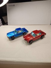 1969 Hot Wheels Redline Mercedes Benz 280 Sl Lot Of 2 Red Blue Spectraflame