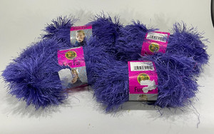 Lion Brand Fun Fur Yarn - Violet Color 191 - 4 skeins