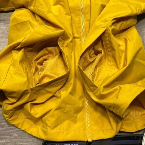 Eddie Bauer Weatheredge Rain Jacket Mens L Yellow Hooded Windbreaker Hiking 2025 - product detail image 12