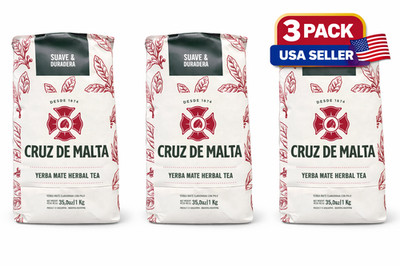 3- Pack YERBA MATE CRUZ DE MALTA (3KG-6.6LB) ''Ship From USA''