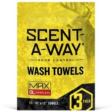 Hunter's Specialties Scent-A-Way Max Wash Towels - 12 Pack