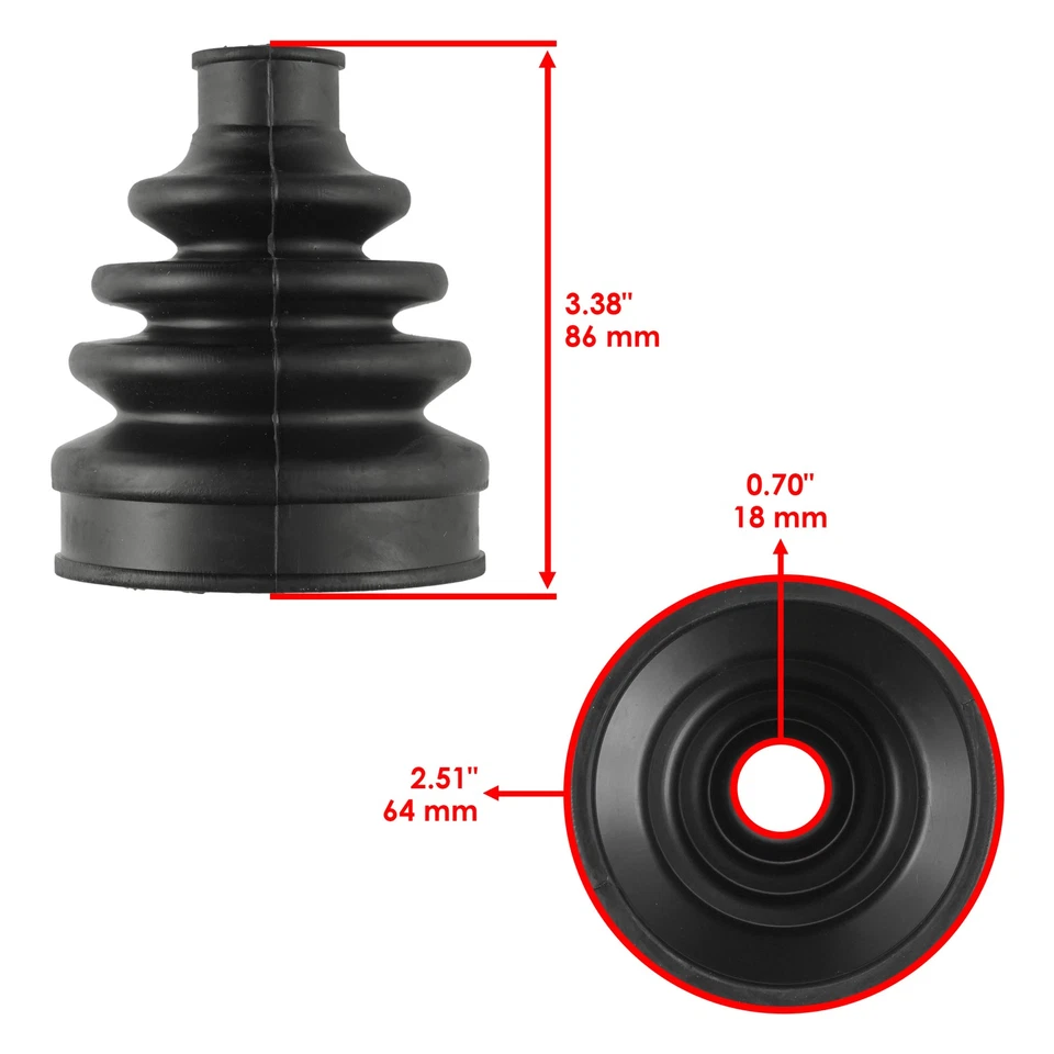 2 Front Axle Inner Outer CV Boot Kit for Can-Am Outlander 650 4X4 Xt Xtp 2006-12 - Image 3 of 4