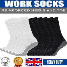 Mens Adults Work Socks 12 Pairs Sports Cotton Cushion Boot Sock Size UK 6–11