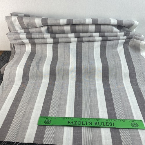 Camisa Vintage Rayas Gris Blanco Tejido Tela Algodón 4 yardas x 45"w Nuevo de Lote Antiguo - Imagen 2 de 7