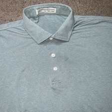 Holderness Bourne Polo Shirt Mens XL Mint Green Striped Performance