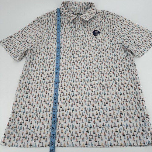 Bermuda Sands Polo Shirt Mens Medium Sailboats Jax Beach Golf Performance - Picture 4 of 9