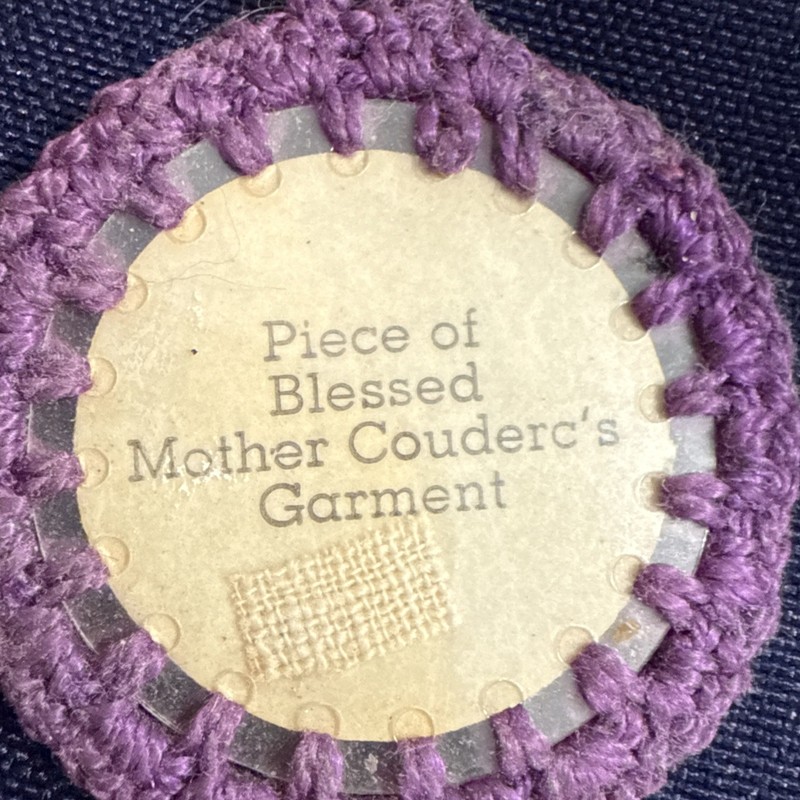 * CATHOLIC RELIGIOUS 2nd CLASS BLESSED MOTHER COUDERC’s GARMENT RELIC RELIQUARY