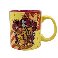 Harry Potter Gryffindor House Crest Yellow Ceramic 20oz. Coffee Mug Jumbo Cup