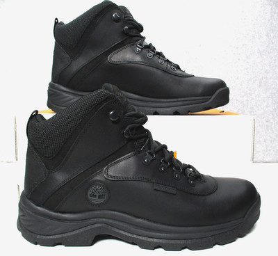 Timberland White Ledge Mid Hiker Waterproof Black Leather Boots Mens Sz 10