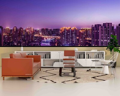 3D City Landscape Night View Wallpaper Wall Murals Removable Wallpaper
