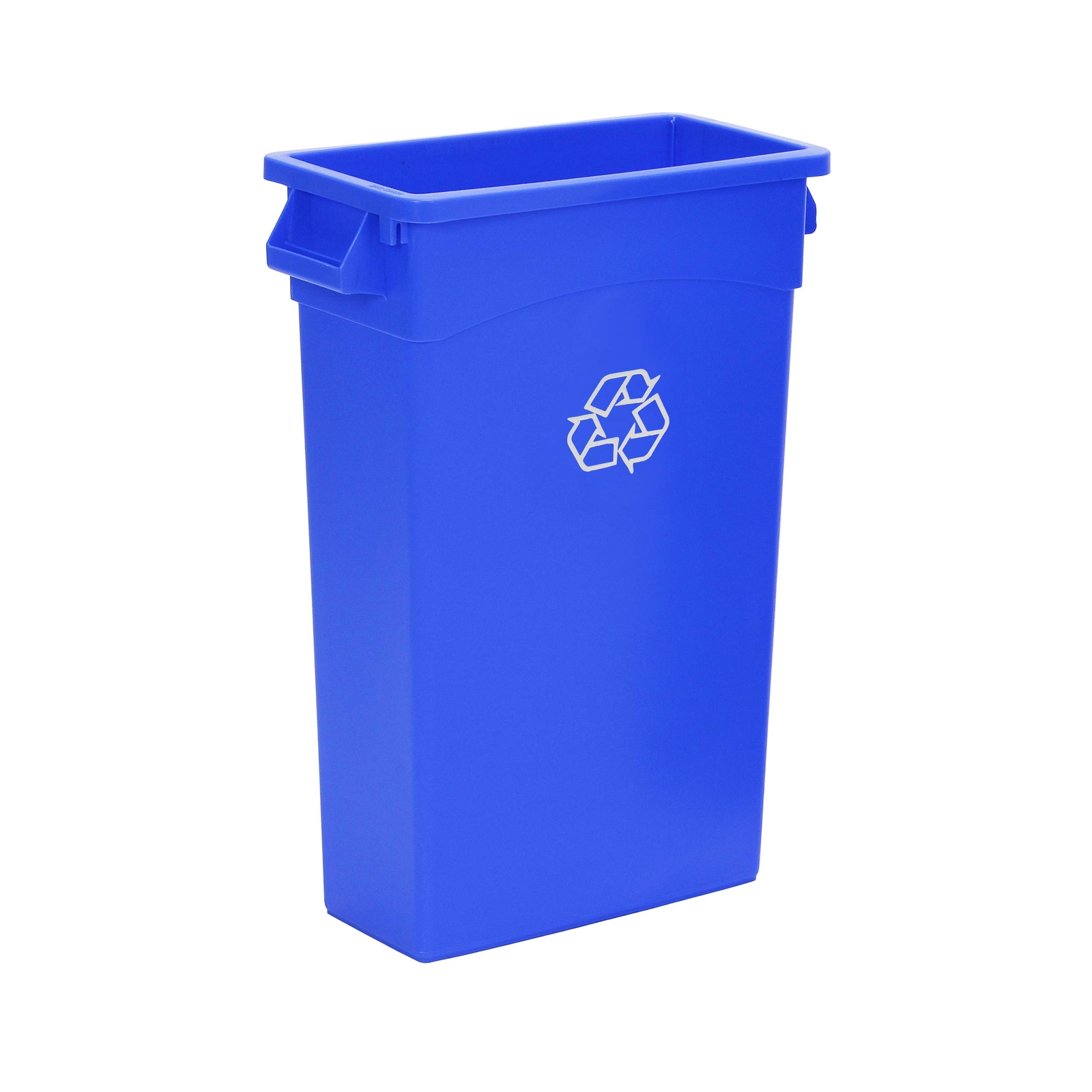 Rectangular Commercial Slim Trash Can, w/Recycle Logo, 23 gallon (Pack of 1),...