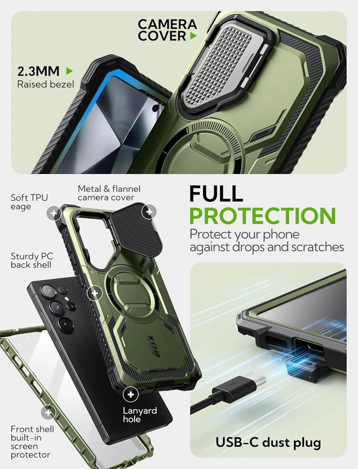 Capa magnética ultra resistente i-Blason Armorbox para Samsung Galaxy S25Ultra S24 - Imagem 3 de 4