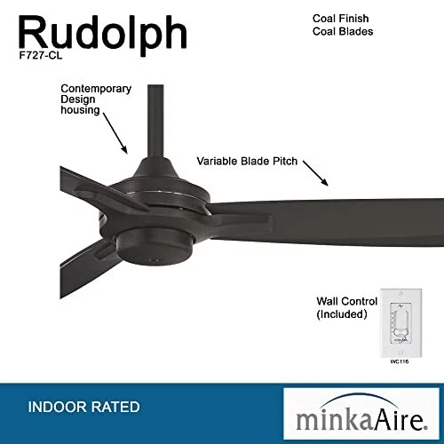 Minka-Aire F727-BN/MM, Rudolph 52" Ceiling Fan,  Assorted Sizes , Colors  - Picture 42 of 57