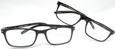 2 Pack Foster Grant Black Rectangular Reading Glasses COLE BLK 52/18-140 1.50