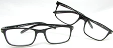 2 Pack Foster Grant Black Rectangular Reading Glasses COLE BLK 52/18-140 +1.50