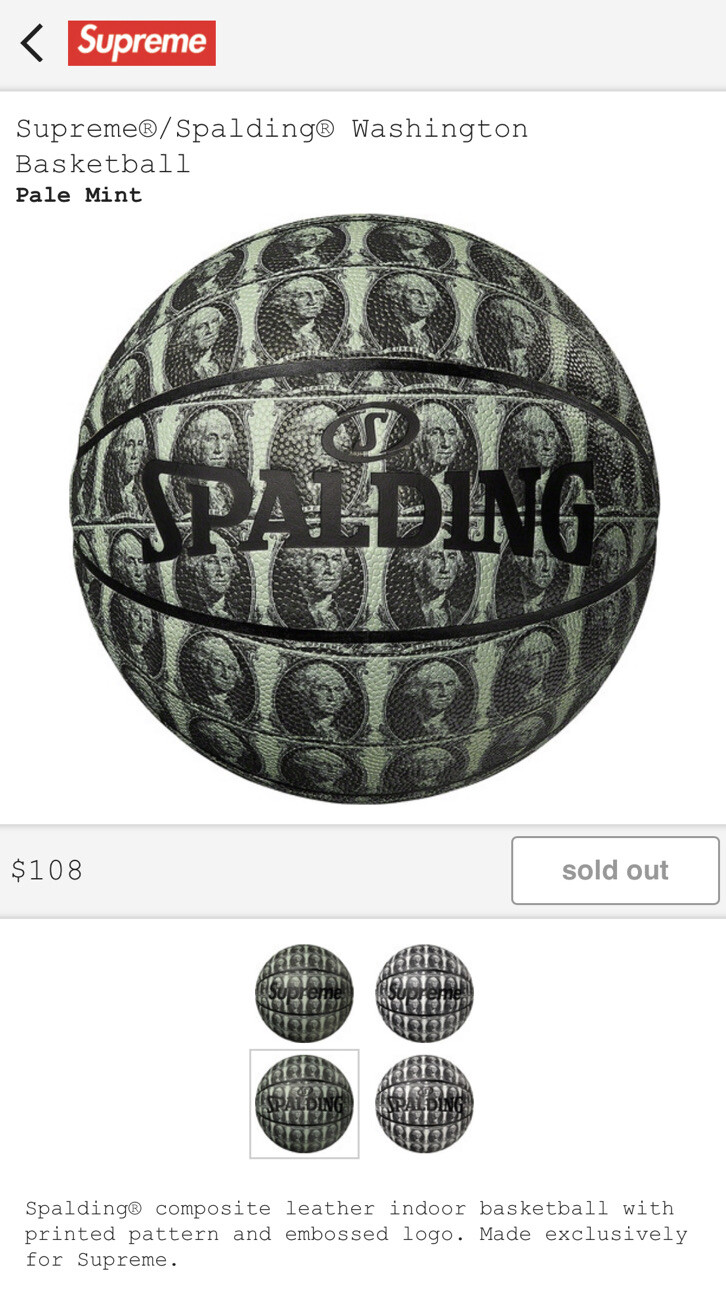 100%新品格安】 Supreme Supreme®/Spalding® Washington Basketballの通販 by レッドブル's  shop｜シュプリームならラクマ