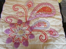 Pottery Barn Teen Paisley floral sham quilted Euro photo shoot sample 