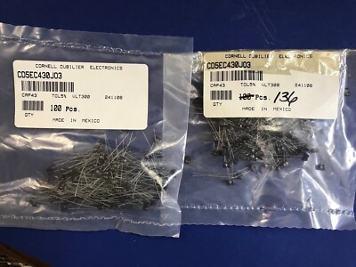 Cornell Dubilier  CD5EC430JO3 Dipped Mica Capacitor 300V 5%TOL, Lot of 200+