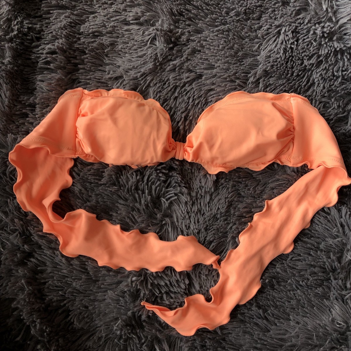 Top Décolleté Halter Victoria's Secret Avec Volants Pêche - Taille XS, Neuf Sans étiquettes