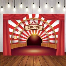 Circus Backdrop Red Curtain Carnival Kids Birthday Party Photo Background Decor