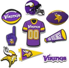 Minnesota, Football, Viking, Purple, Yellow, Helmet 9pc Charms For Crocs