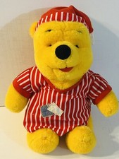 Winnie the Pooh Mattel 1998 Plush Red White Striped Pajamas 12" Vintage