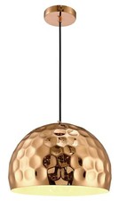 Image of Copper Patterned Dome Modern Antique Ceiling Light Pendant Lamp Chandelier