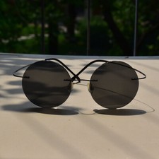 Black vintage sunglasses for men round black polarized sunglass flexable glasses