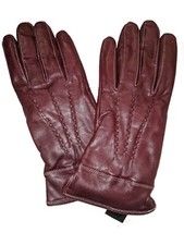 Women's Leather Driving Gloves, Brown With White Stitching, Large,New.