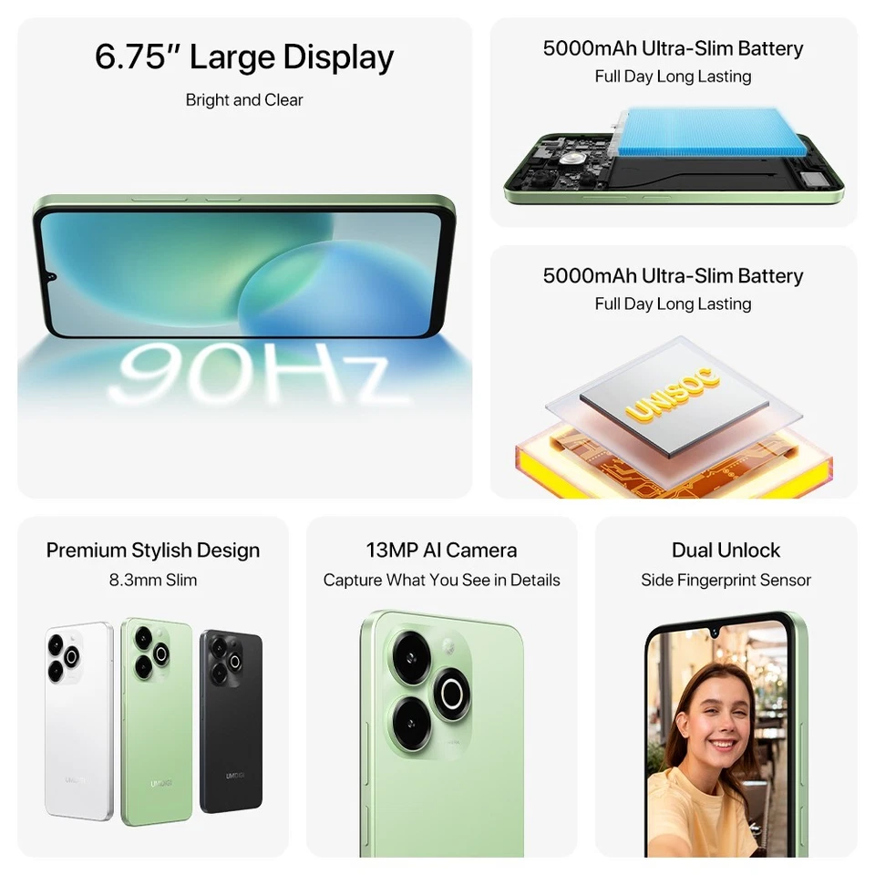 UMIDIGI G9X 64GB/128G Octa Core Dual SIM Android 14 Go 6.75" Unlocked Smartphone - Image 2 of 4