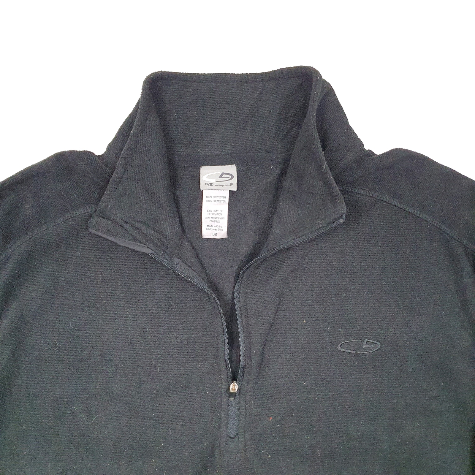 CHAMPION 1/4 Quarter Zip Polyester Fleece Jumper Mens L image 2