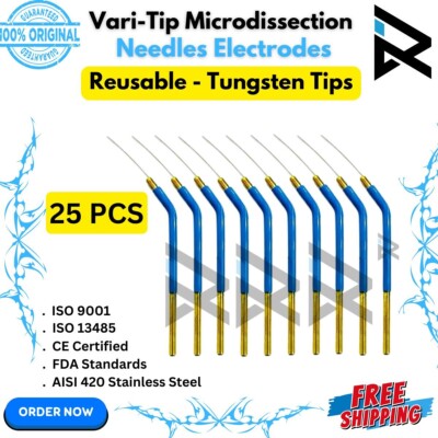 Vari-Tip Microdissection Needle Electrodes Reusable Tungsten Wire Tips New CE