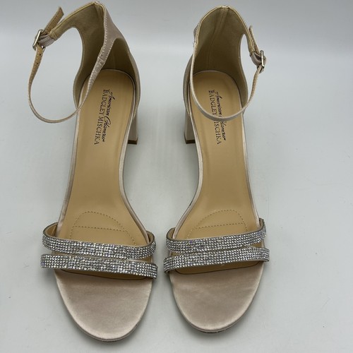 Badgley Mischka Tacones Mujer 10 Brillo Plata Bloque Boda Evento Bling Cóctel - Imagen 4 de 10