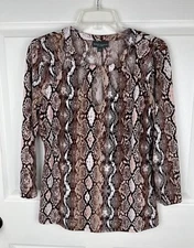 Bold Elements Blouse Top Size Large Cut Out Details