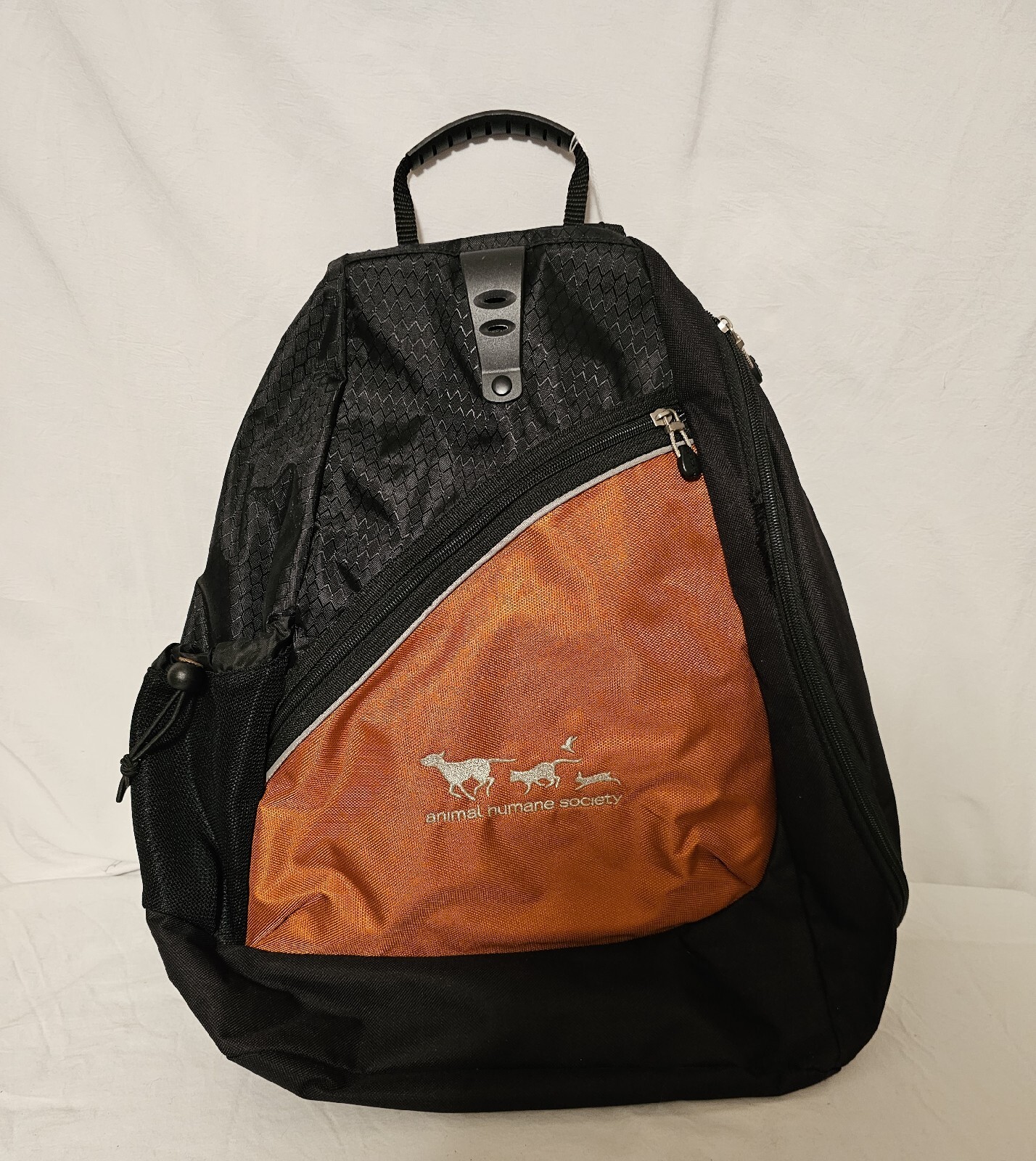 One Shoulder Laptop Bag, Orange&black,animal Humane Society 