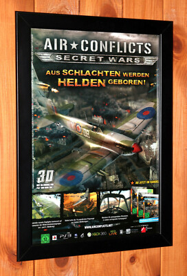 Air Conflicts Secret Wars PS3 Xbox 360 Old Promo Small Poster Ad Page Framed