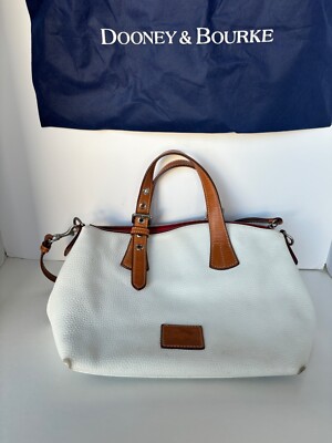 White Dooney & Bourke Pebble Grain Designer Satchel with Strap