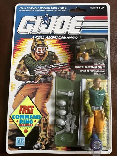 GI Joe Captain Grid-Iron V1 Hasbro Vintage Unopened - 1989