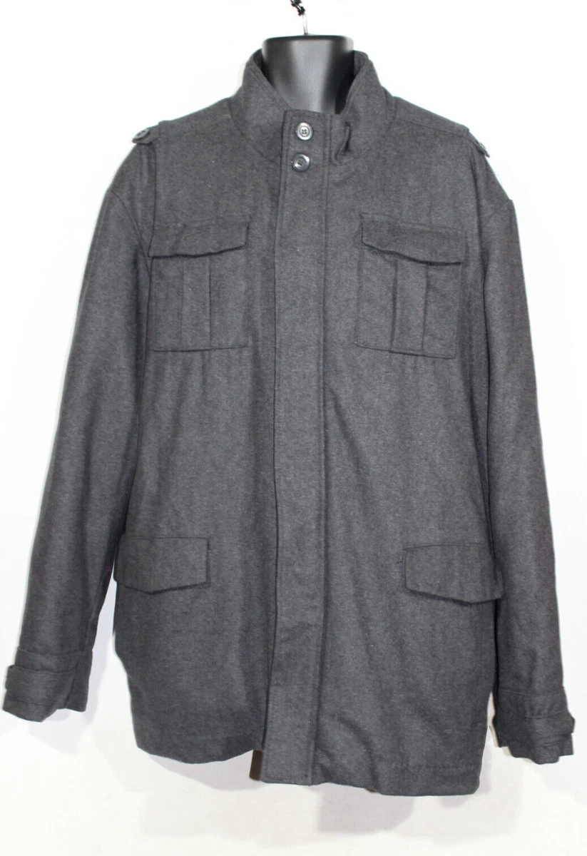 F F Pea Coat 3XL XXXl Grey Outdoor Winter Jacket Mens